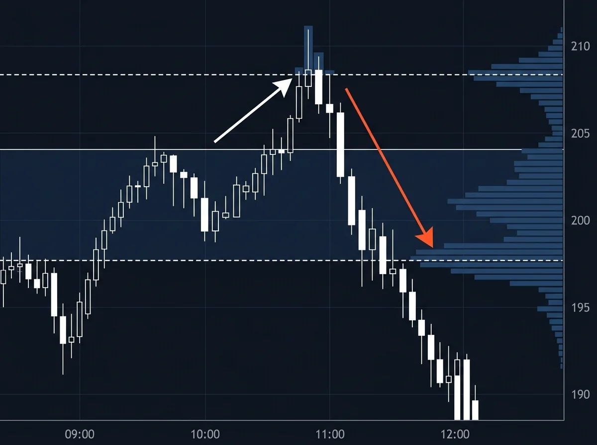 Chart showing a decisive support break followed by the same level becoming resistance, with a short entry marked on the pullback